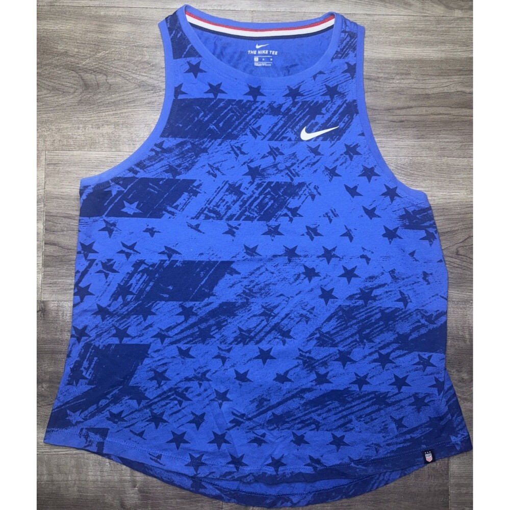 Nike Blue Star-Pattern USA Women's Athletic Tank